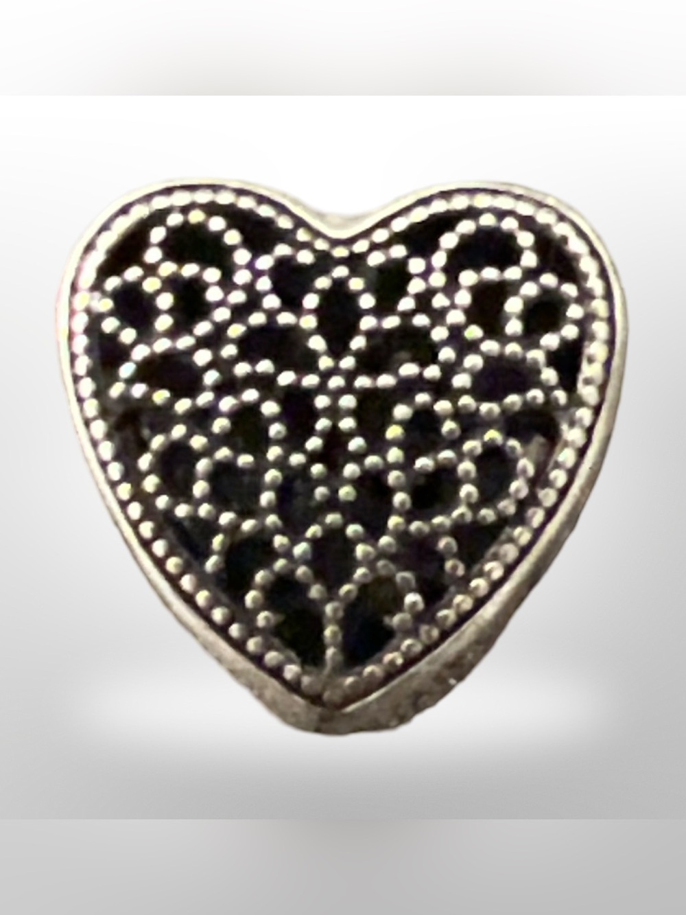 AUTHENTIC ALE Pandora Filigree Open Heart Charm Bead Sterling Silver